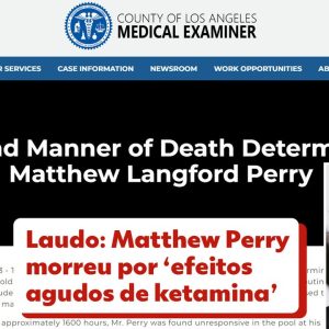 Morte de Matthew Perry: cetamina, usada como anestésico e antidepressivo, pode causar perda de consciência e até levar à morte