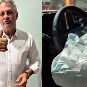 Deputado de MT tem carro destruído após atropelar antas em estrada