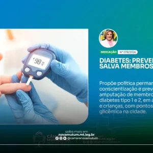 Câmara de Nova Mutum aprova indicação para prevenção de amputações causadas pela diabetes