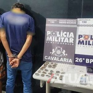 Após perseguição, Cavalaria da PM apreende drogas e conduz suspeitos à delegacia em Nova Mutum; Veja vídeo