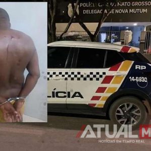Homem em surto com facas provoca pânico e termina ferido após confronto em condomínio em Nova Mutum