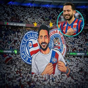 Torcida do Bahia faz mosaico para Everton Ribeiro, que se curou de um câncer na…