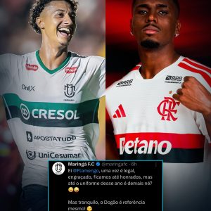 Maringá provoca e afirma que o Flamengo se inspirou no seu uniforme.