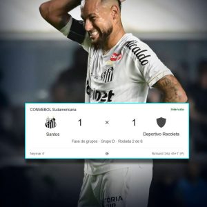 Neymar até marcou, mas o Santos está sofrendo contra o Recoleta pela Sulamerica…