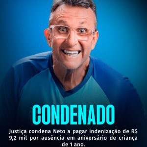 DEU RUIM!

O apresentador Neto foi condenado pela Justiça a pagar R$ 9,2 mil de…