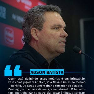 O presidente Adson Batista criticou os horários dos jogos da Série B.

O Atléti…