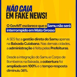 SAMU CONTINUA OPERANDO NORMALMENTE EM MTO GovMT reforça que o SAMU segue ativ…