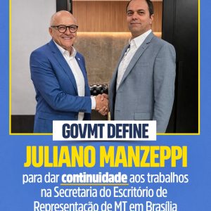 ARTICULAÇÃO E INVESTIMENTOS EM BRASÍLIA 

O GovMT definiu Juliano Manzeppi para …