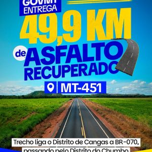 Já viu como ficou a MT-451?A Rodovia Adauto Leite, em Poconé, está de cara n…
