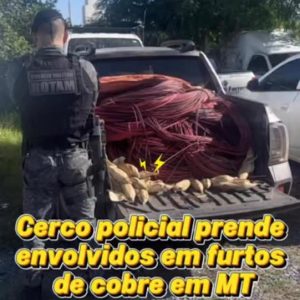 QUADRILHA É PRESA POR FURTO DE COBRE 

A ROTAM e o CIOPAER desarticularam uma qu…
