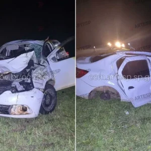 Motorista morre após carro capotar em rodovia no interior de SP