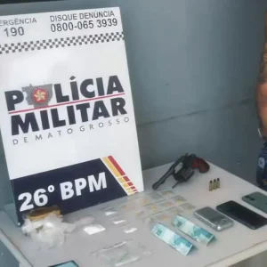 suspeito é preso com arma em Nova Mutum
