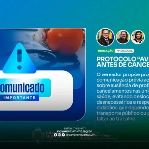 Câmara de Nova Mutum Propõe Comunicação Prévia a Pacientes