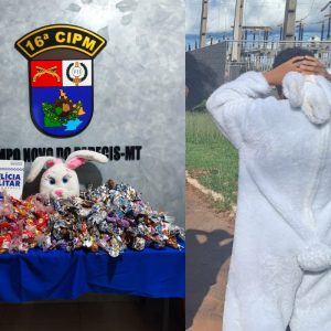 ‘Coelhinho da Páscoa’ é apreendido durante distribuição de chocolates