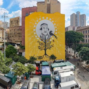 Ailton Krenak é homenageado com mural em edifício de São Paulo