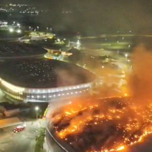 Incêndio não atinge pista do Velódromo Olímpico no Rio