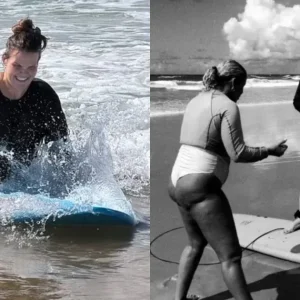 Thais Carla faz aula de surfe após perder 85 kg e promete nova fase