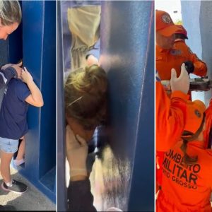 VÍDEO: menina de 4 anos prende a cabeça em viga de concreto durante brincadeira em escola de MT