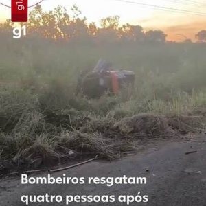 Acidente entre carro e caminhonete deixa quatro feridos na Estrada da Guia em Cuiabá
