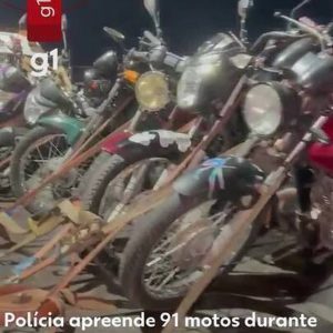 VÍDEO: polícia apreende 91 motos durante 'rolezinho' em Rondonópolis (MT)