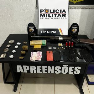 Força Tática prende dupla com drogas e arma artesanal em Nova Mutum | HiperNotícias