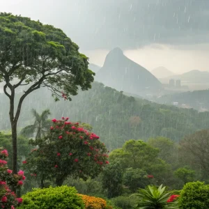 sexta-feira com chuva e calor úmido