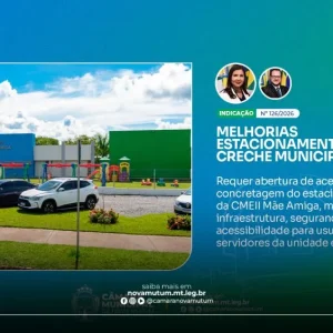Vereadores propõem melhorias no estacionamento da Creche Mãe Amiga para aumentar segurança e mobilidade