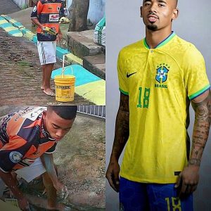 Gabriel Jesus nunca ficou fora da Copa do Mundo depois que pintou as ruas.2&#x…