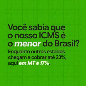 MATO GROSSO TEM O MENOR ICMS DO BRASIL 

Mato Grosso segue com uma das menores a…