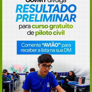 RESULTADO PRELIMINAR DO CURSO DE PILOTO CIVIL  

O GovMT divulgou o resultado pr…