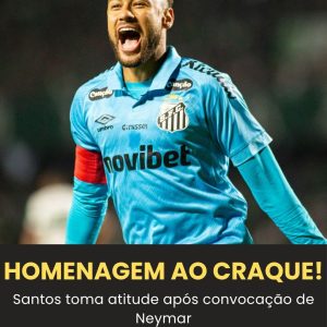 Neymar foi desfalque, mas recebeu homenagem na partida.