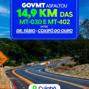 TEM ASFALTO NOVINHO NA ÁREA!O GovMT entregou 14,9 km de asfalto novo na regiã…