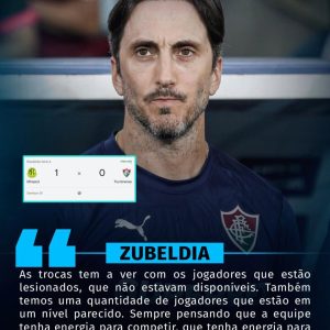 Zubeldia, antes da partida, foi perguntado sobre a escalação, ele respondeu o s…