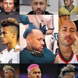 Alguns cortes de cabelo do Neymar nos últimos anos.