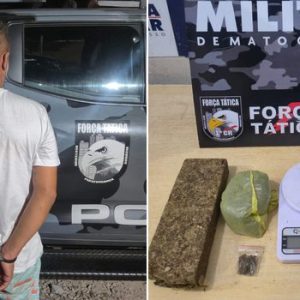 PM prende homem com drogas dentro de quitinete em Cuiabá; veja vídeo