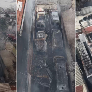 Incêndio atinge estacionamento de ambulâncias na região central de SP