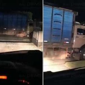 Morador fica “preso” após caminhão bloquear entrada de garagem em Nova Mutum; Veja vídeo | Power Mix