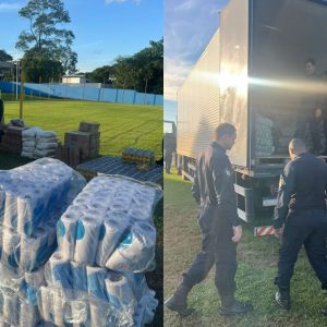 Caminhão usado por facção para distribuir cestas básicas é apreendido em Lucas do Rio Verde