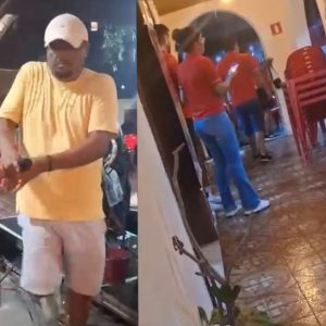 Homem armado dispara para o alto durante show de pagode em bar de Cuiabá; veja vídeo
