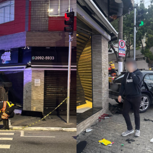 Vídeo: Carro invade açougue após batida no Tatuapé, na zona Leste de SP