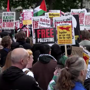 Protestos pró-palestina e contra imigração tomam o centro de Londres