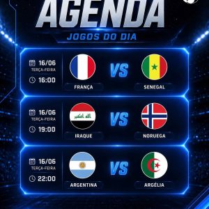 TERÇOU!  As favoritas França e Argentina vão fazer sua estreia hoje.

#Antenados…
