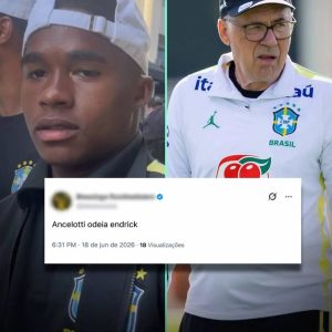 Torcedores comentam que Endrick é odiado pelo técnico Carlo Ancelotti. 

#Anten…