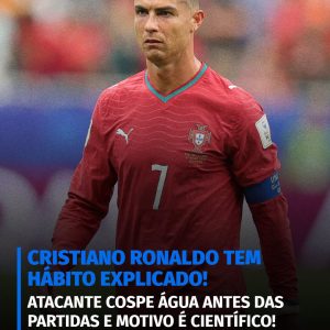 O hábito inusitado de Cristiano Ronaldo ao molhar a boca e cuspir a bebida logo…