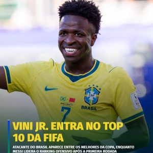 Vini Junior chamou atenção no levantamento oficial da Fifa. Confira quem ficou à…