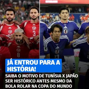 Tunísia e Japão se enfrentam nesta madrugada de sábado para domingo, mas o jogo …