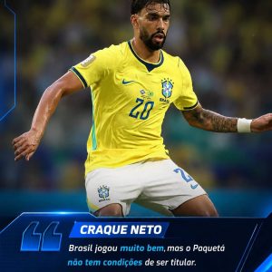 Craque Neto elogiou a seleção brasileira, mas não gostou do Paquetá.

#Brasil #…