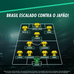 BRASIL ESCALADO! 

A Seleção está definida assim para o jogo contra o Japão. Ago…