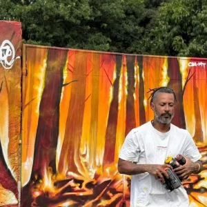 Artista cuiabano Babu Seteoito assina identidade visual do STU National no Parque Novo MT em Cuiabá