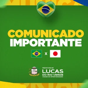 Prefeitura de Lucas do Rio Verde altera horário de expediente na segunda-feira (29) devido ao jogo do Brasil